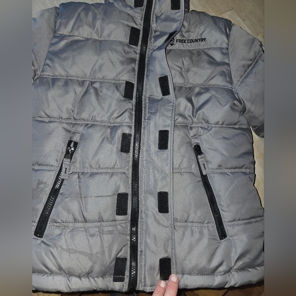 Boys Free Country Reversible Gray Puffer Jacket Size 8 - Picture 5 of 9